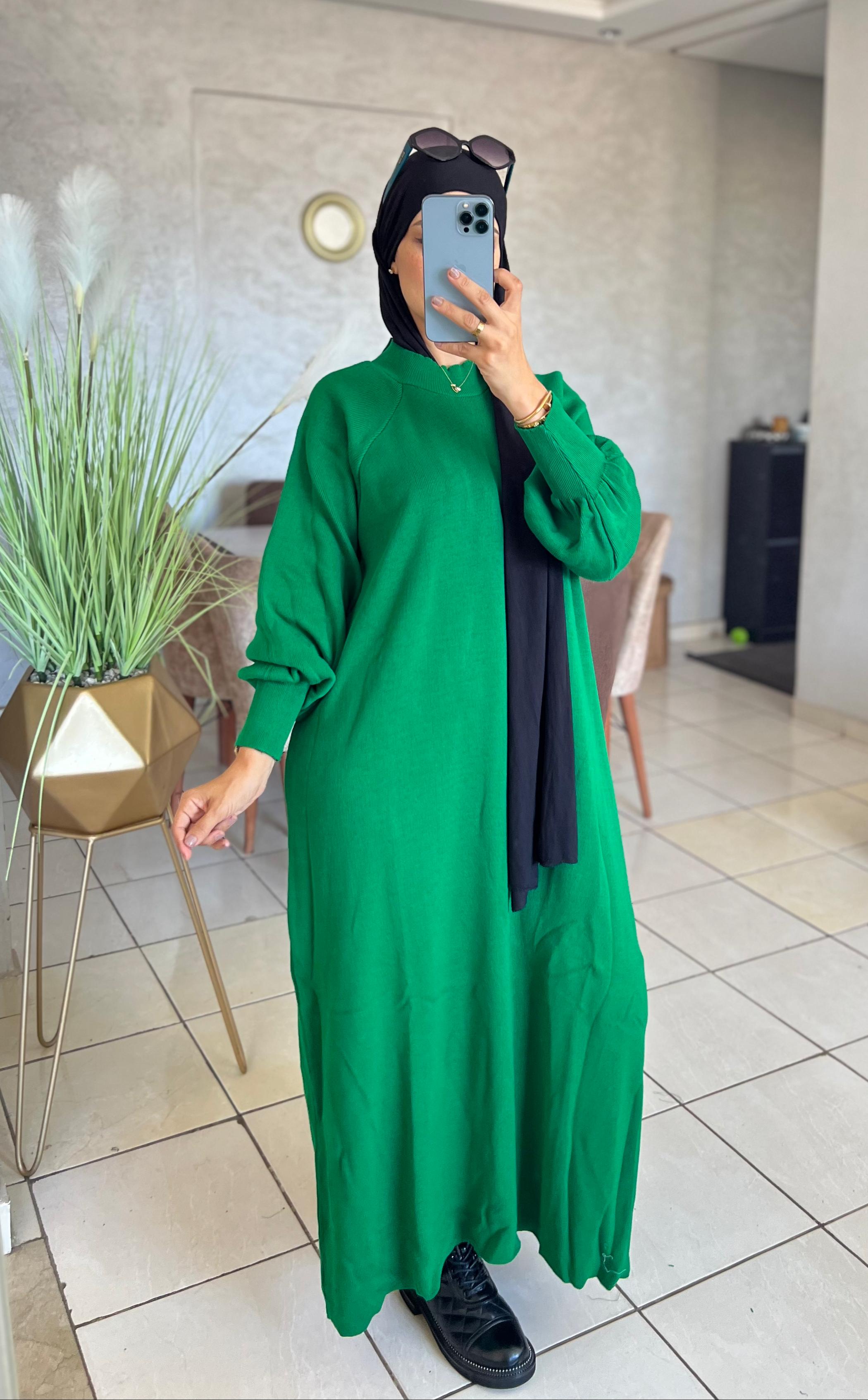Robe en laine couleur unie