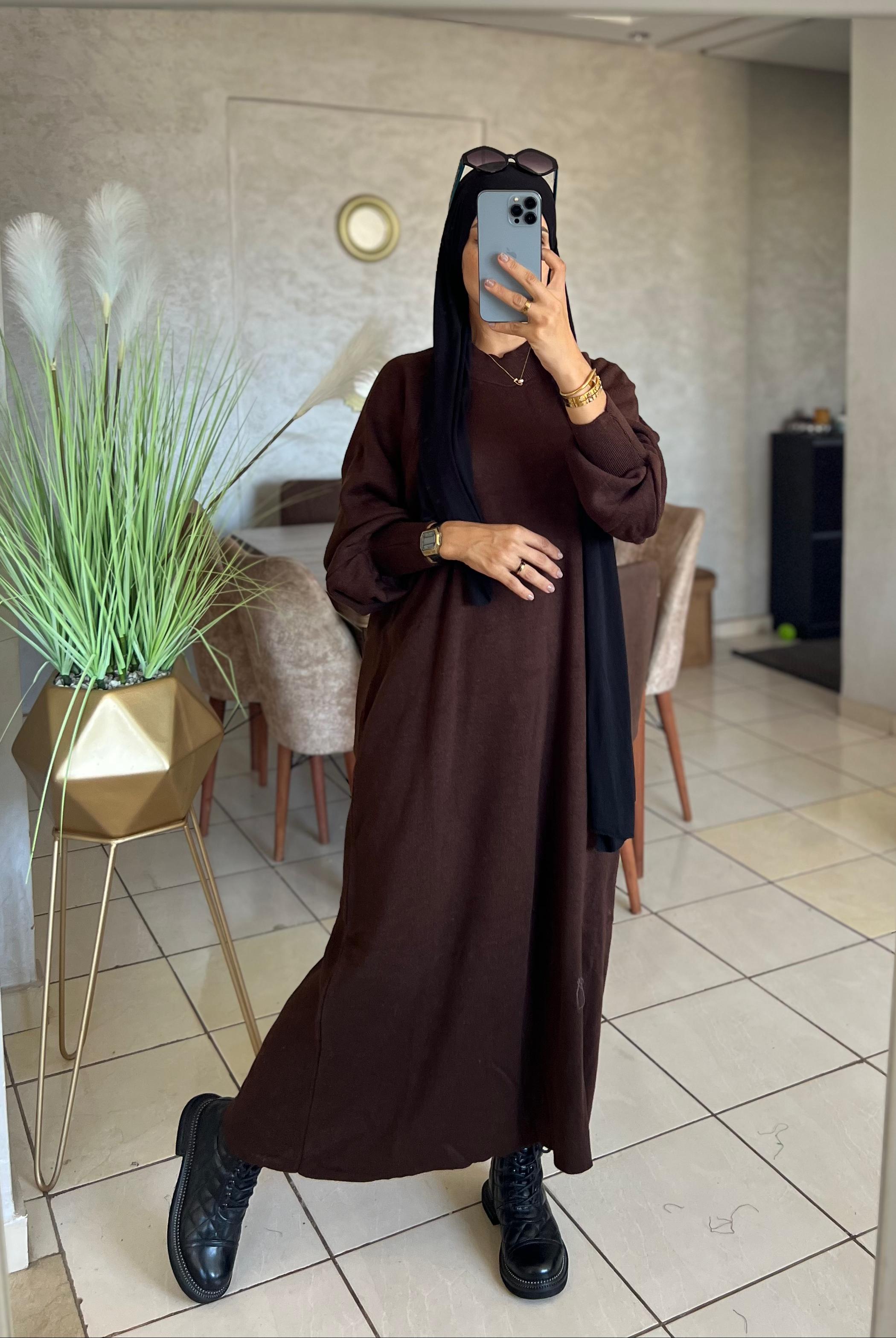 Robe en laine couleur unie