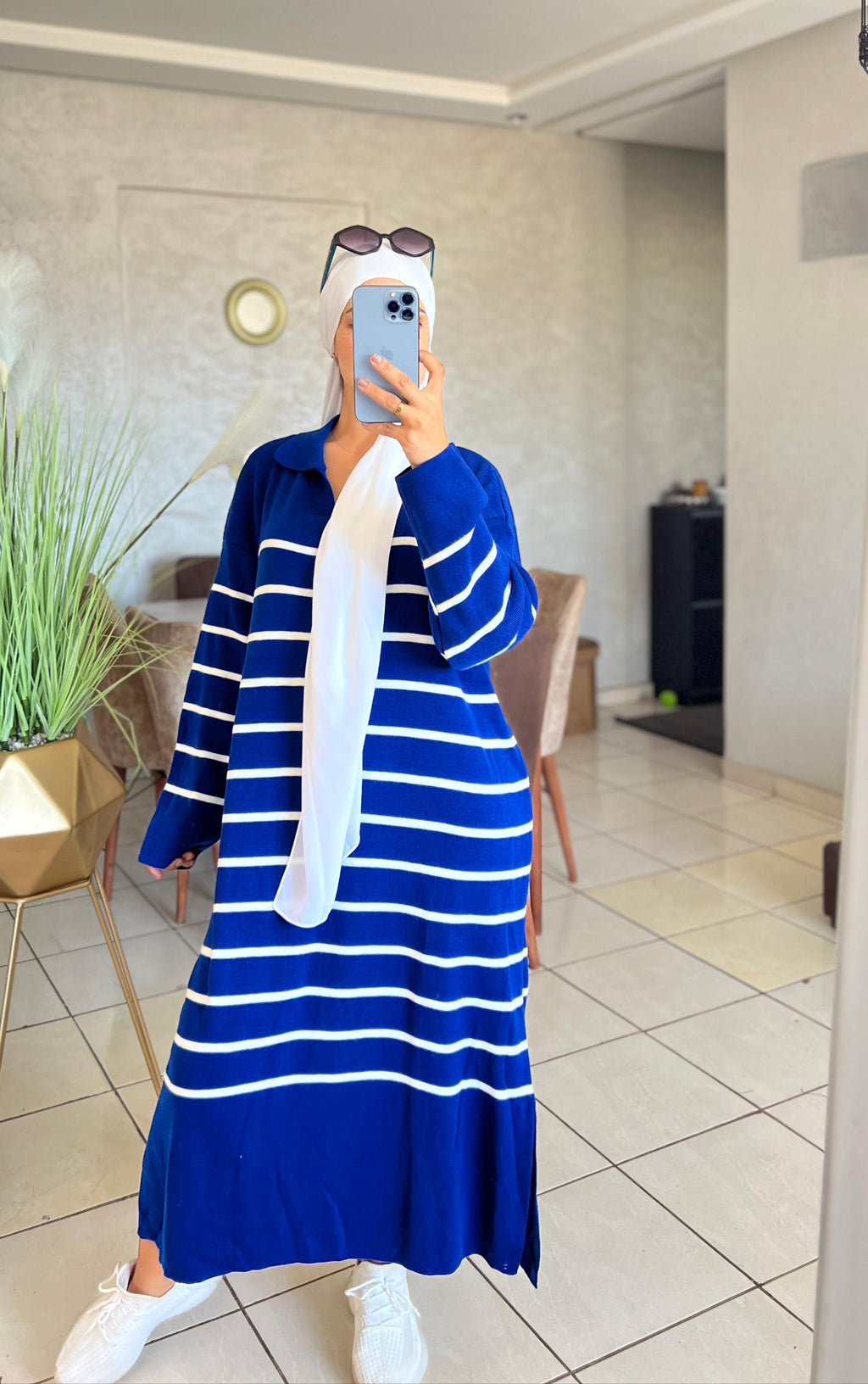 Robe en Laine à Rayures