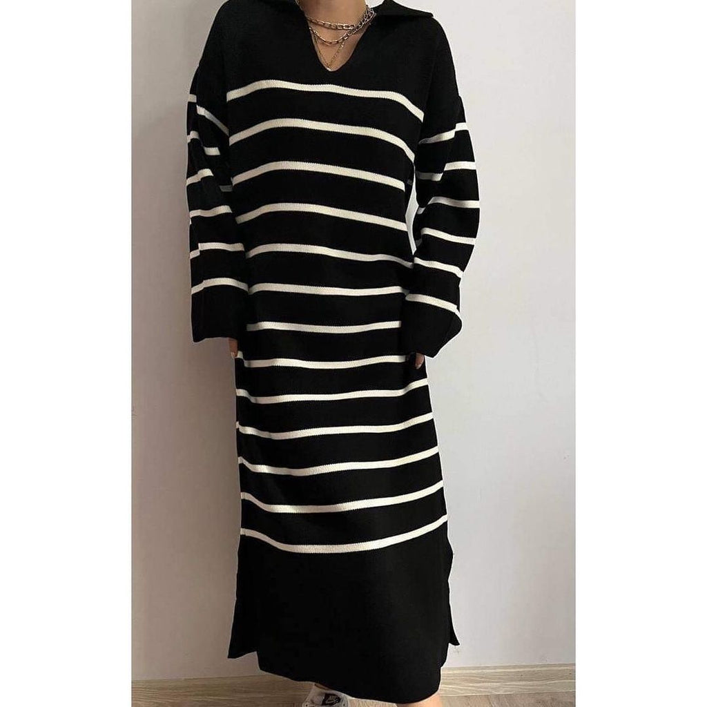 Robe en Laine à Rayures