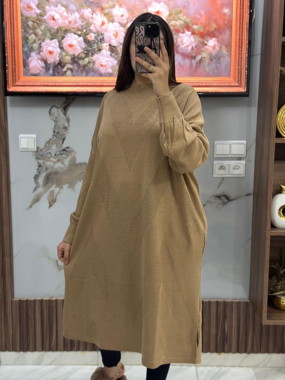Pull long en laine simple