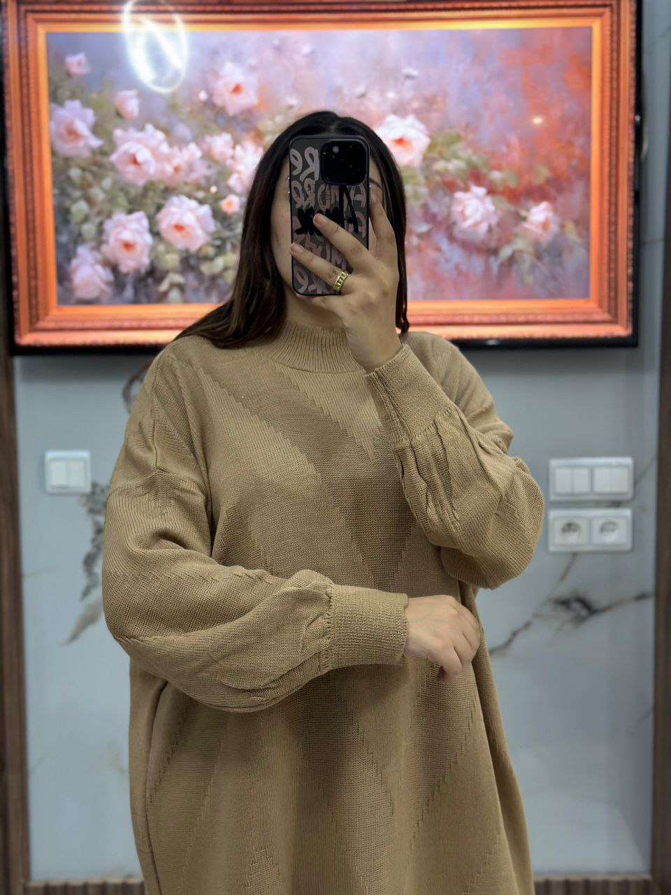 Pull long en laine simple