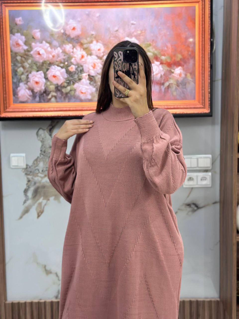 Pull long en laine simple