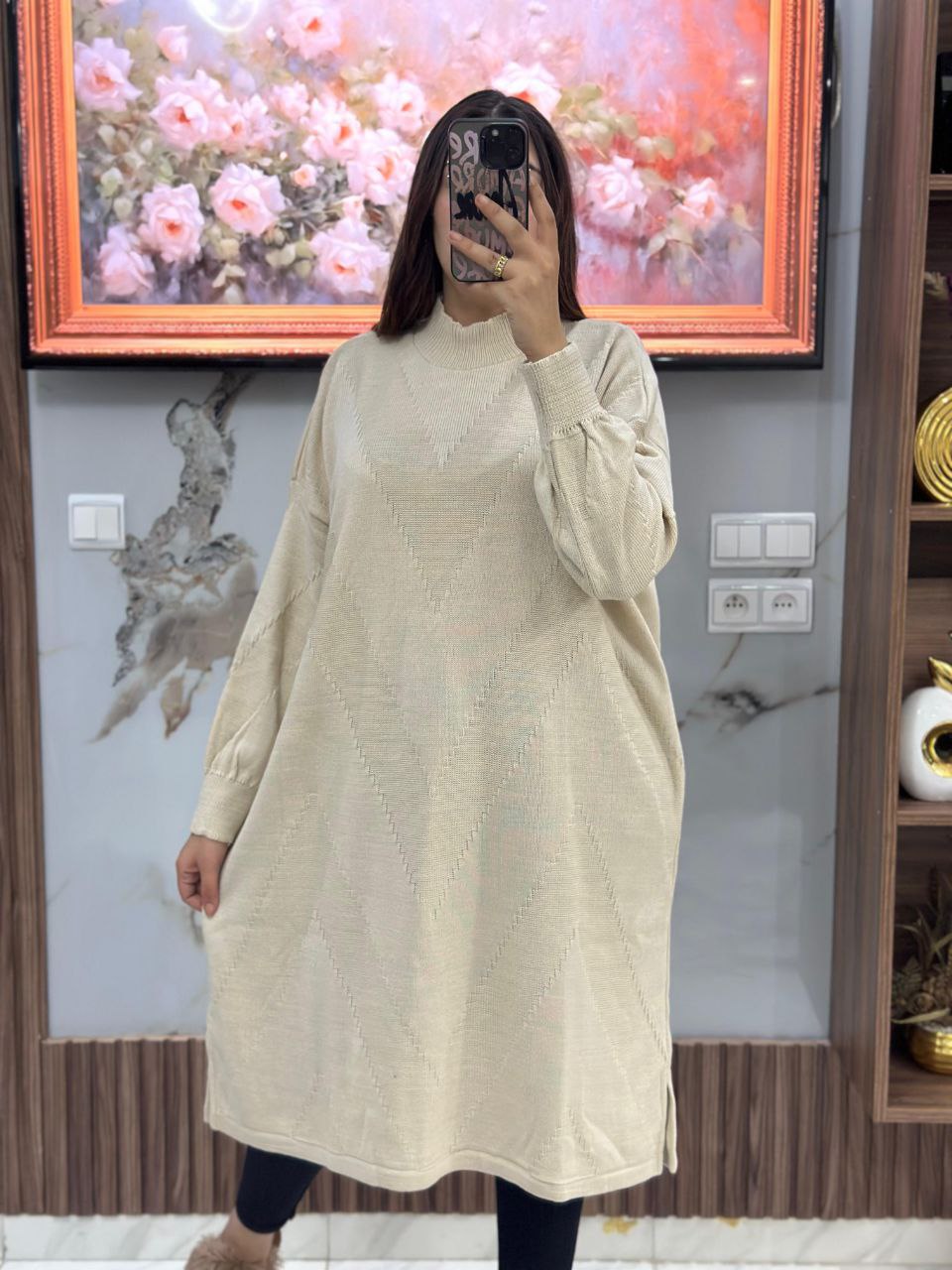Pull long en laine simple