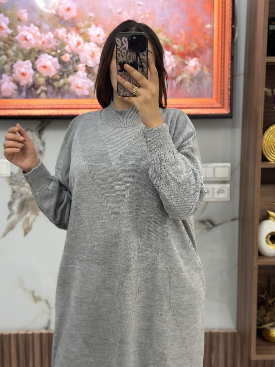 Pull long en laine simple