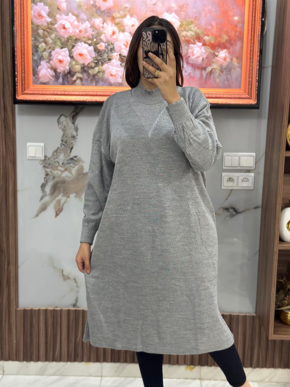 Pull long en laine simple