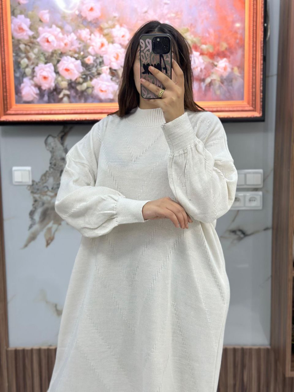 Pull long en laine simple