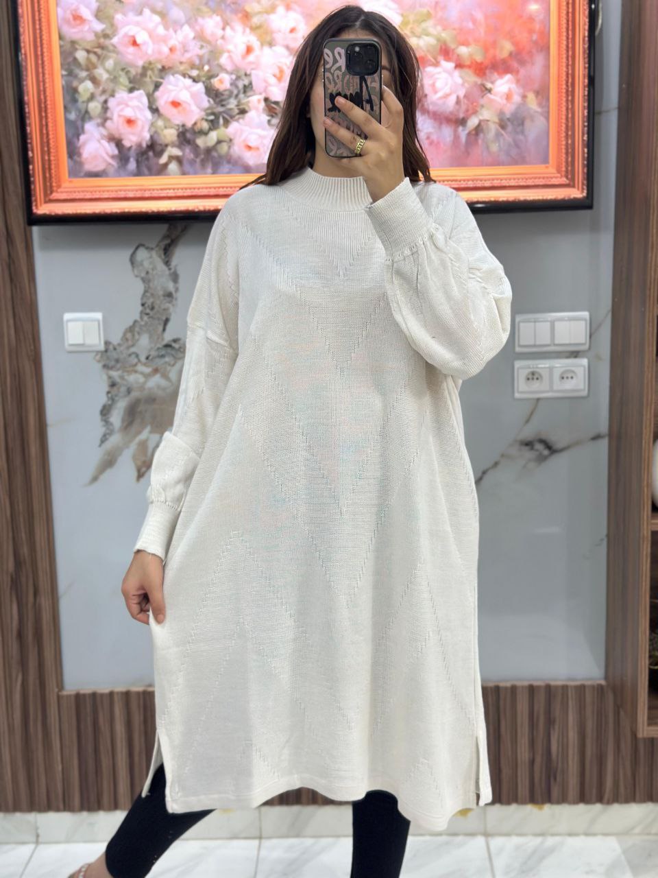 Pull long en laine simple